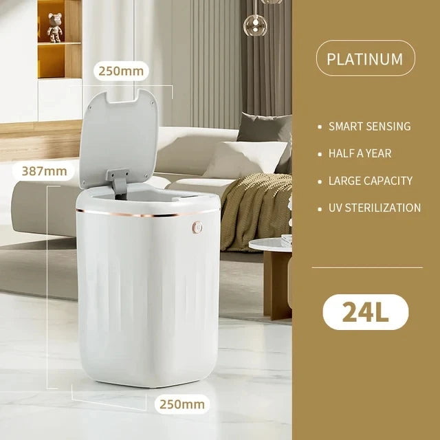 12L/14L/16L/20L/24L Touchless Smart Trash Can – Waterproof Sensor Waste Bin for Home Recycling