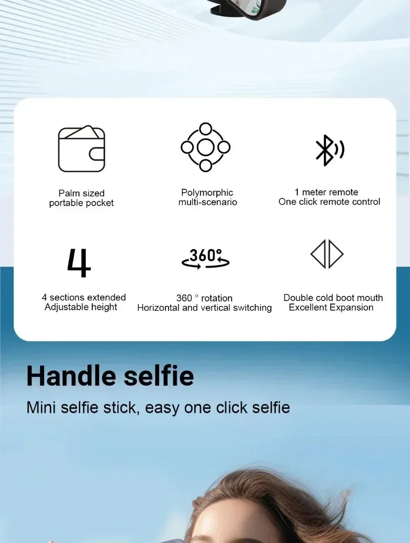 Bluetooth Selfie Stick Tripod – Aluminum Extendable Phone Stand with Remote Control