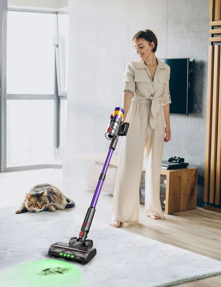 MPQU 550W Cordless Stick Vacuum Cleaner – 40-Min Runtime, HEPA Filter, Turbo Brush