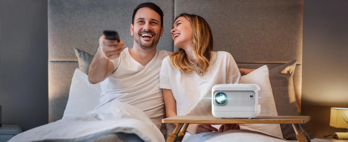 WiFi Bluetooth Projector – Auto Focus, Zoom, Outdoor Home Theater