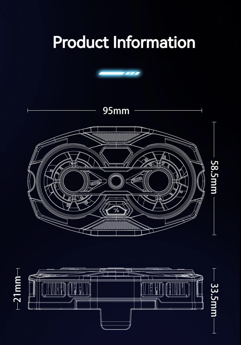 K32 Smartphone Cooler | Dual-Core Radiator, Digital Temperature Display & RGB