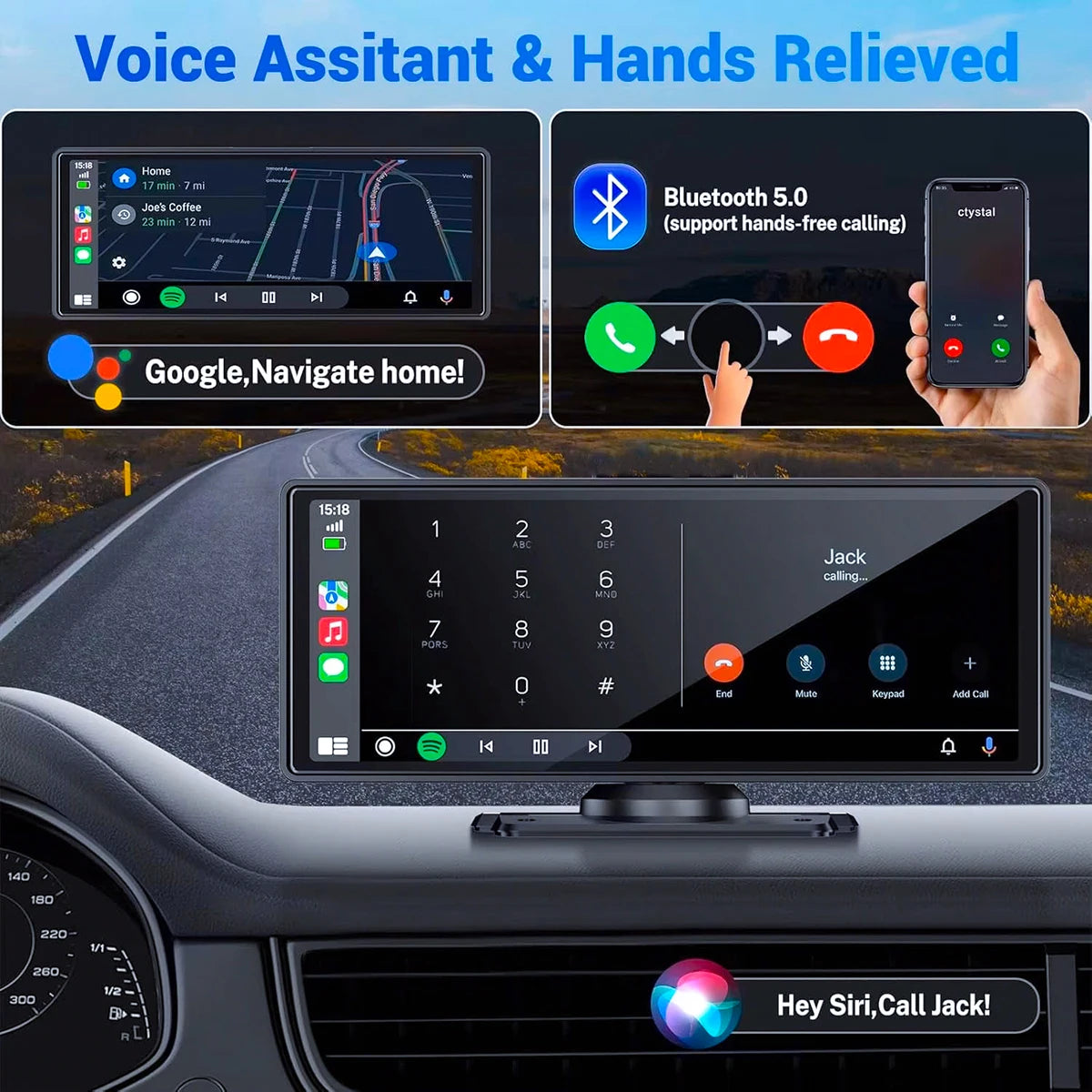 Pionray Universal Car Multimedia Player 7” / 10.26” – CarPlay, Android Auto