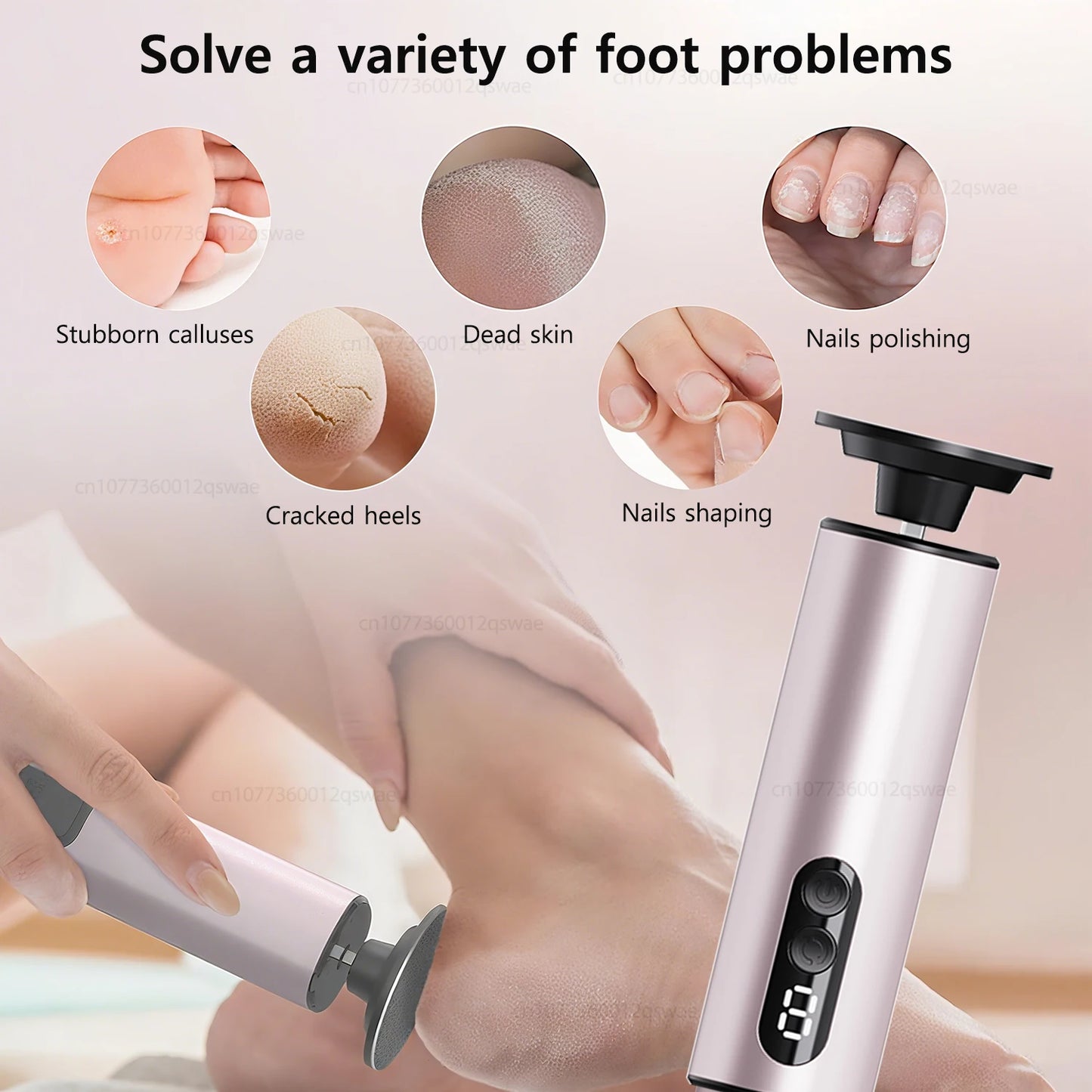 XMSJ 2-in-1 Electric Foot Callus Remover – Rechargeable Foot File & Nail Grinder with 9 Speeds