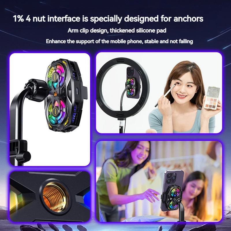 K32 Smartphone Cooler | Dual-Core Radiator, Digital Temperature Display & RGB