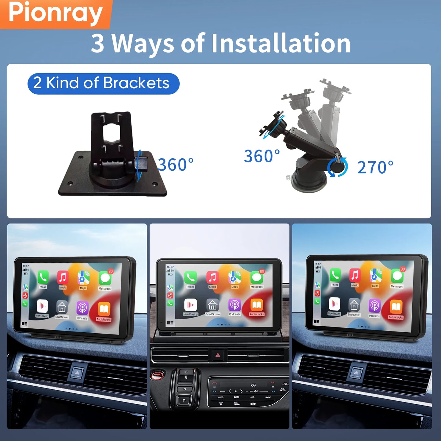 Pionray Universal Car Multimedia Player 7” / 10.26” – CarPlay, Android Auto