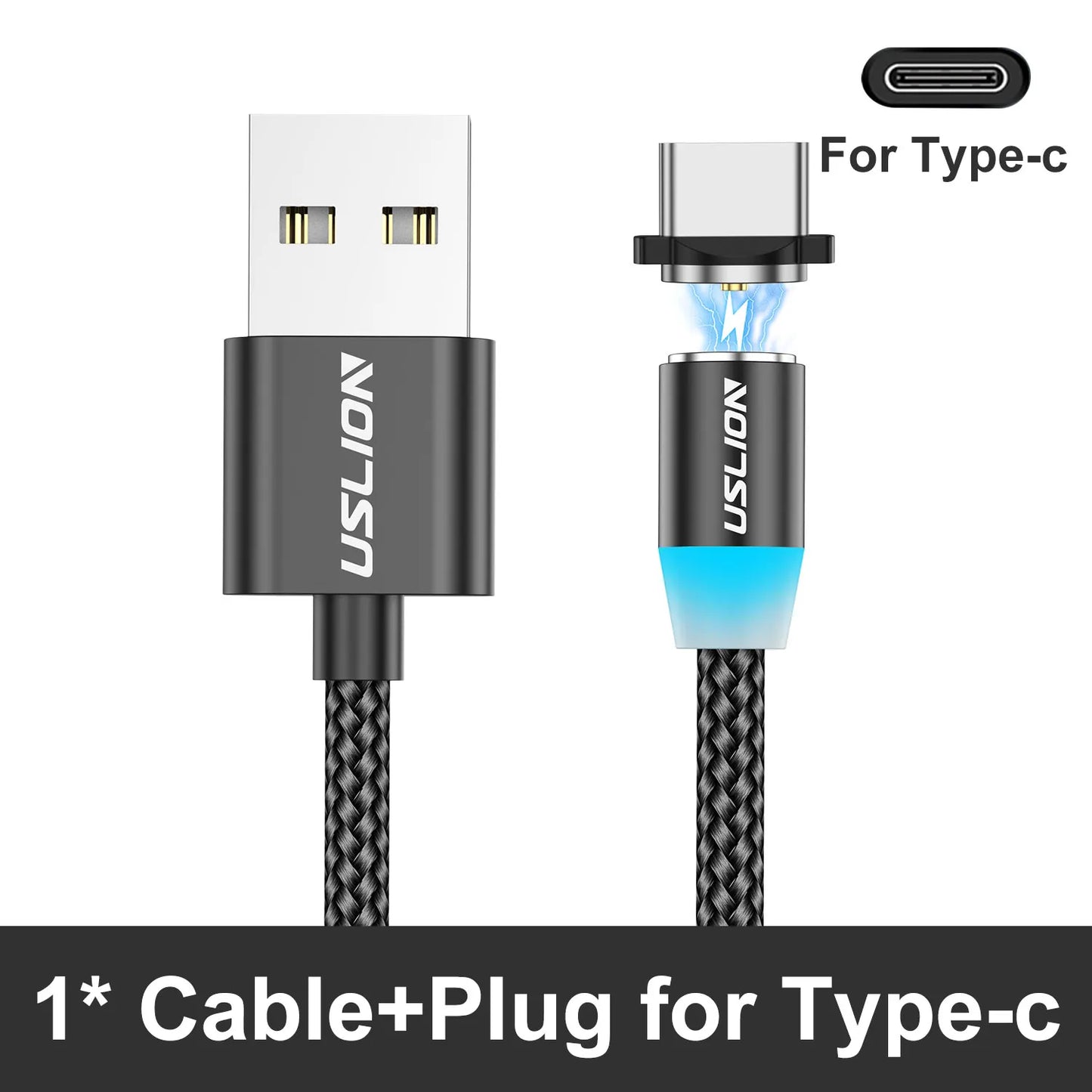 Magnetic Charging Cable 360 Degree – USB-A to Type-C / Lightning / Micro USB (2.4A)