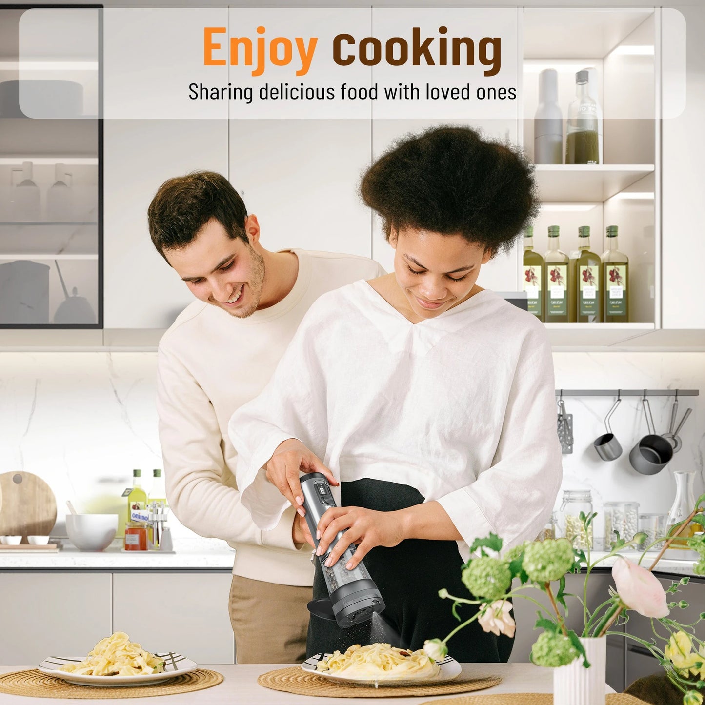Electric Salt & Pepper Grinder – Stainless Steel Automatic Mill (mimo-26)