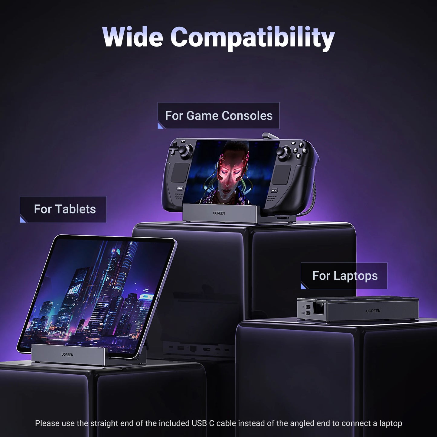 9-in-1 Steam Deck Docking Station – 4K@60Hz HDMI, 10Gbps USB-C, 100W PD Stand