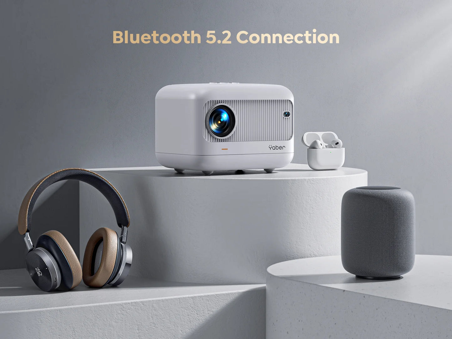 WiFi Bluetooth Projector – Auto Focus, Zoom, Outdoor Home Theater