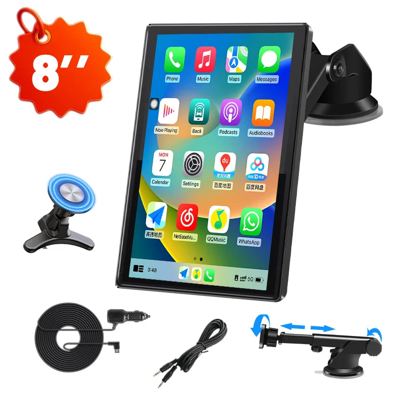 Jansite Smart Car Monitor with Wireless CarPlay & Android Auto – 7–9 Inch