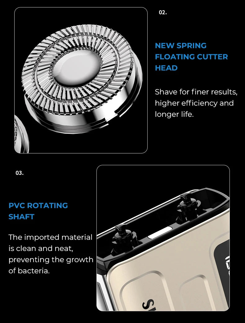 DUTRIEUX R18 Men’s Electric Smart Shaver – Waterproof, Global Voltage, Cordless