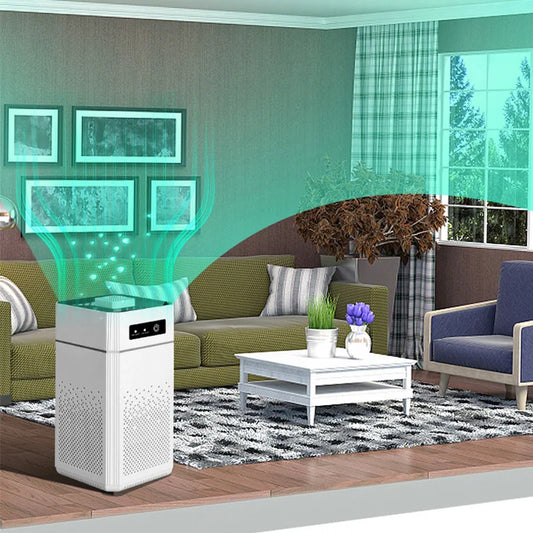ROFAELEC High-Power Air Purifier – 300m³/h HEPA Filtration, Solar & USB, Ultra-Quiet