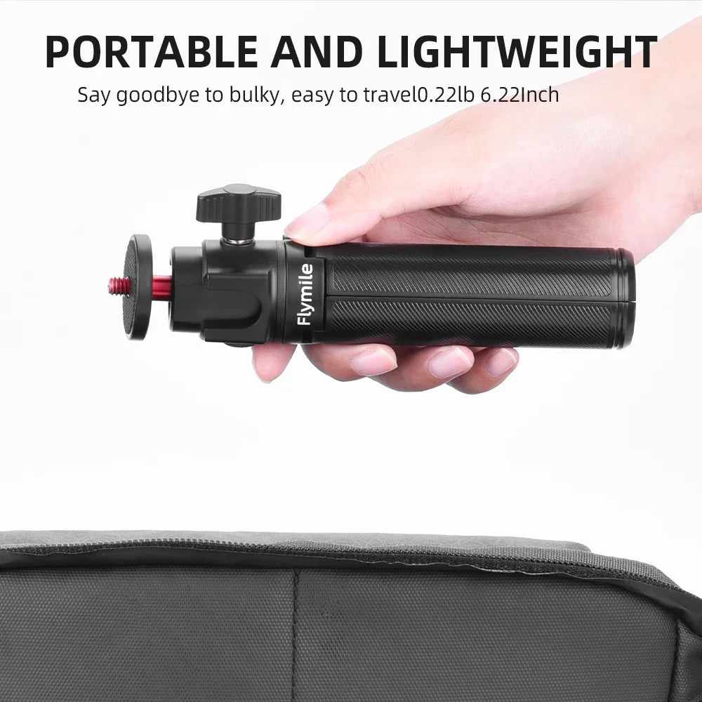 Adjustable Selfie Stick Tripod – Mini Table Tripod with Cold Shoe for GoPro & Insta360