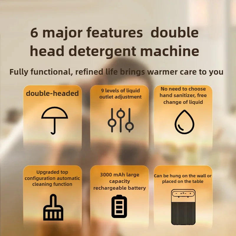Double Automatic Soap Dispenser – Touchless Dual Soap Dispenser for Bathroom & Kitchen
