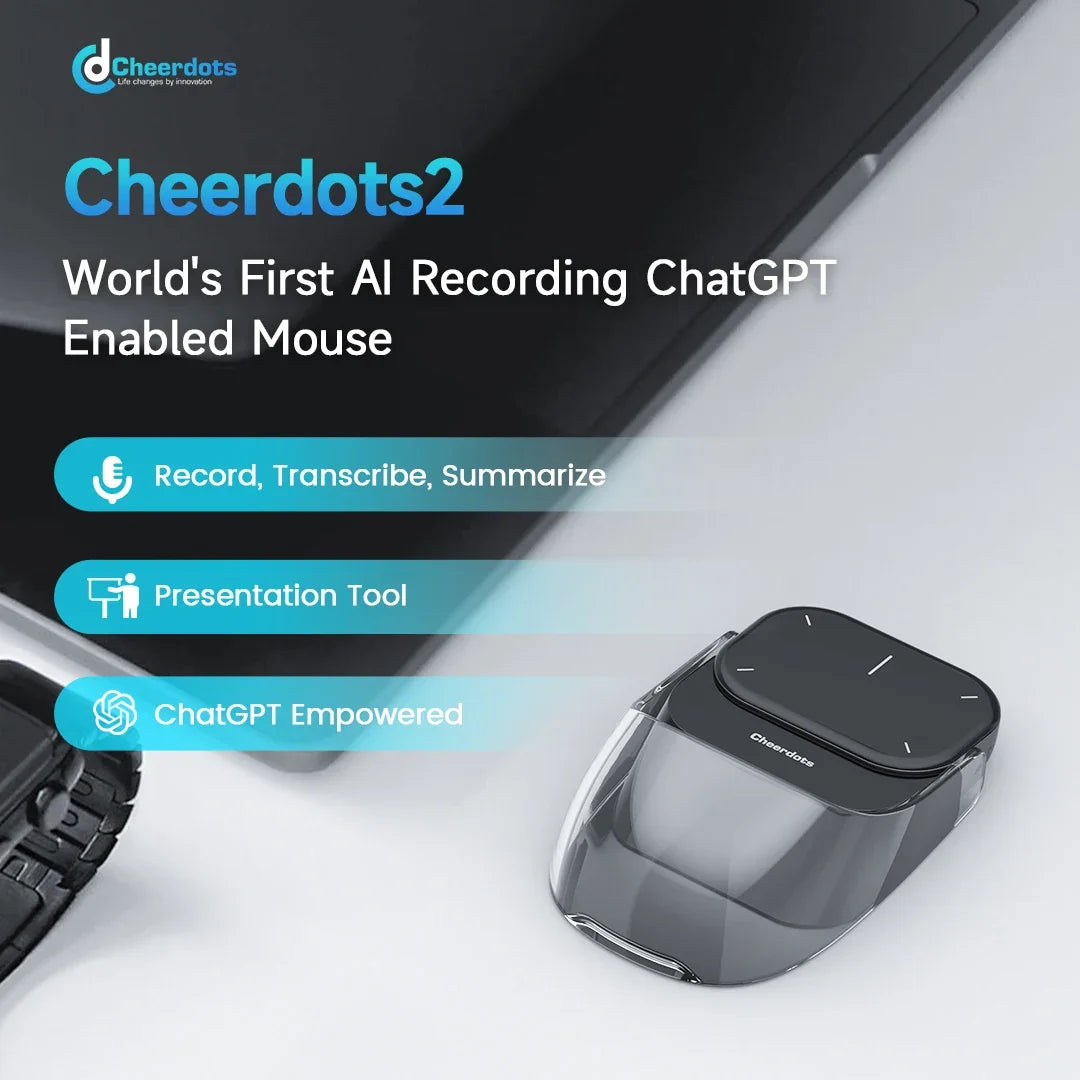 Ostar Yeah Cheerdots 2 AI Air Mouse – Bluetooth Wireless Presentation Remote with AI Recording & ChatGPT