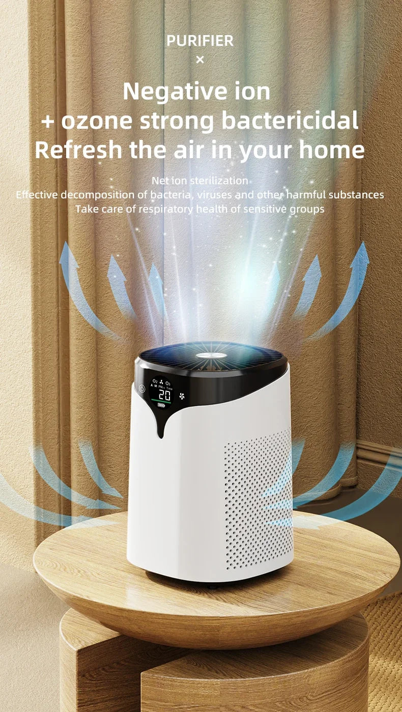 Mini Air Purifier for Bedroom & Office – K10 Ionizer, Formaldehyde Removal, Low Noise