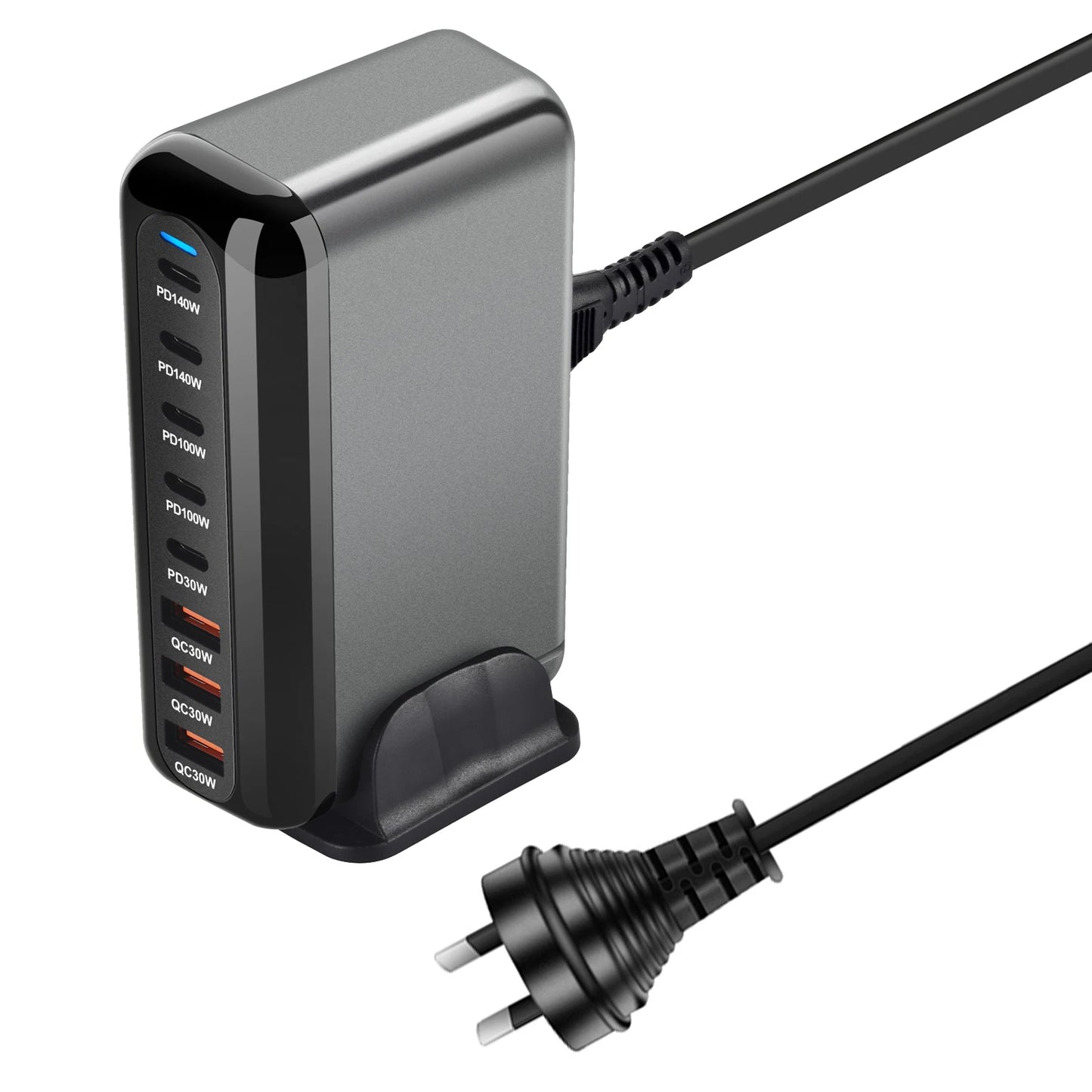 GaN Fast Charger 140W – USB-C PD 3.0 Multi-Port Desktop Charger