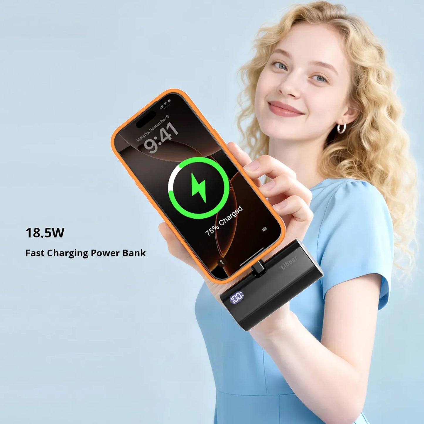 Pocket Power Bank 5000mAh – 22W PD Fast Charge with Foldable Plug