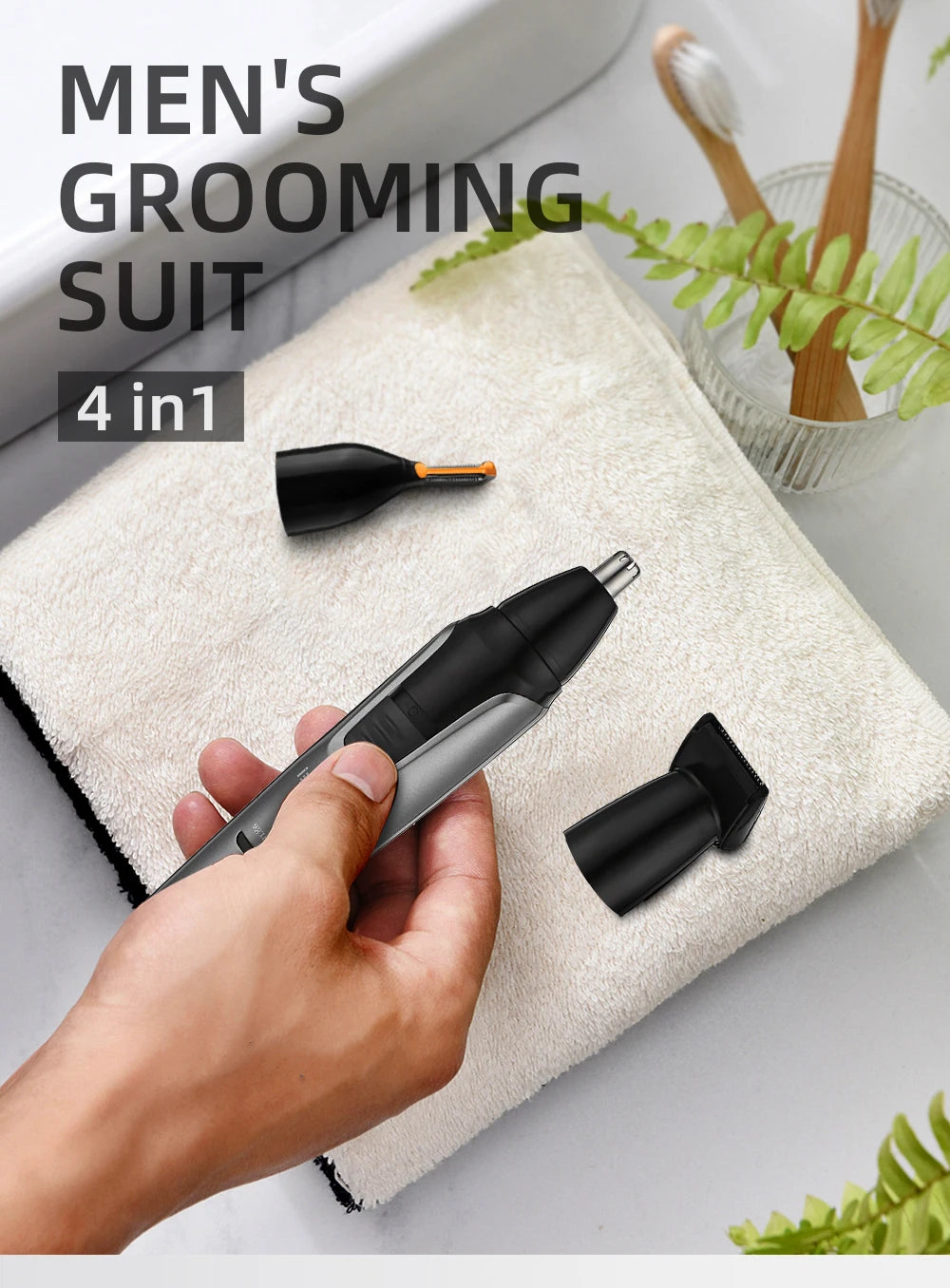 Kemei KM-312 Nose, Beard & Eyebrow Trimmer – Compact Rechargeable Groomer