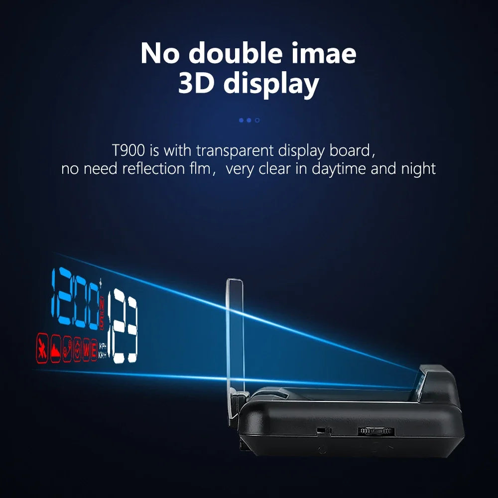 ZMFJH C500 OBD2 / T900 GPS Head-Up Display – Digital Speedometer with RPM, Fuel, Voltage & Alarm Alerts (KM/H & MPH)