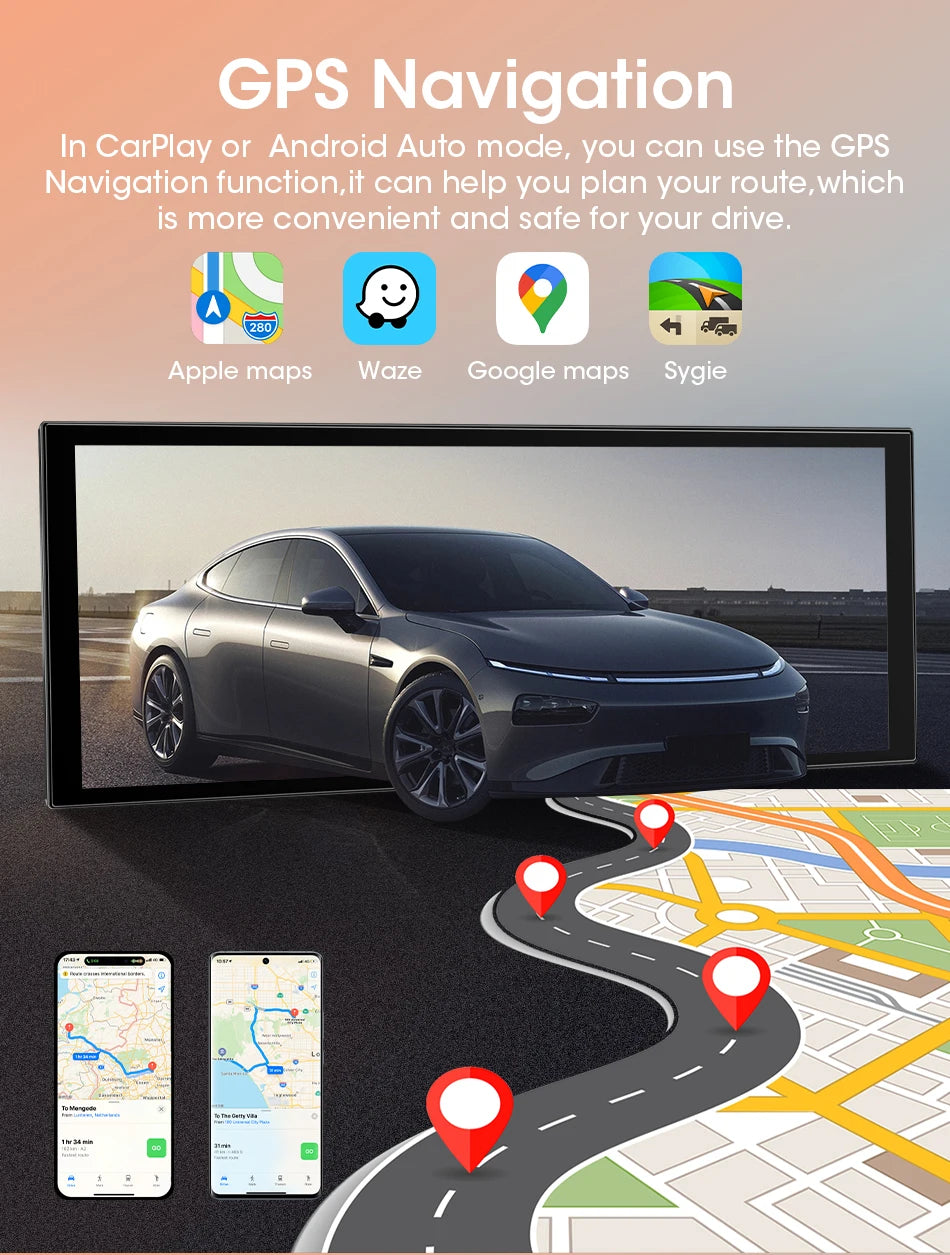 T369 11.26″ Wireless CarPlay Screen with 4K Rotatable Camera