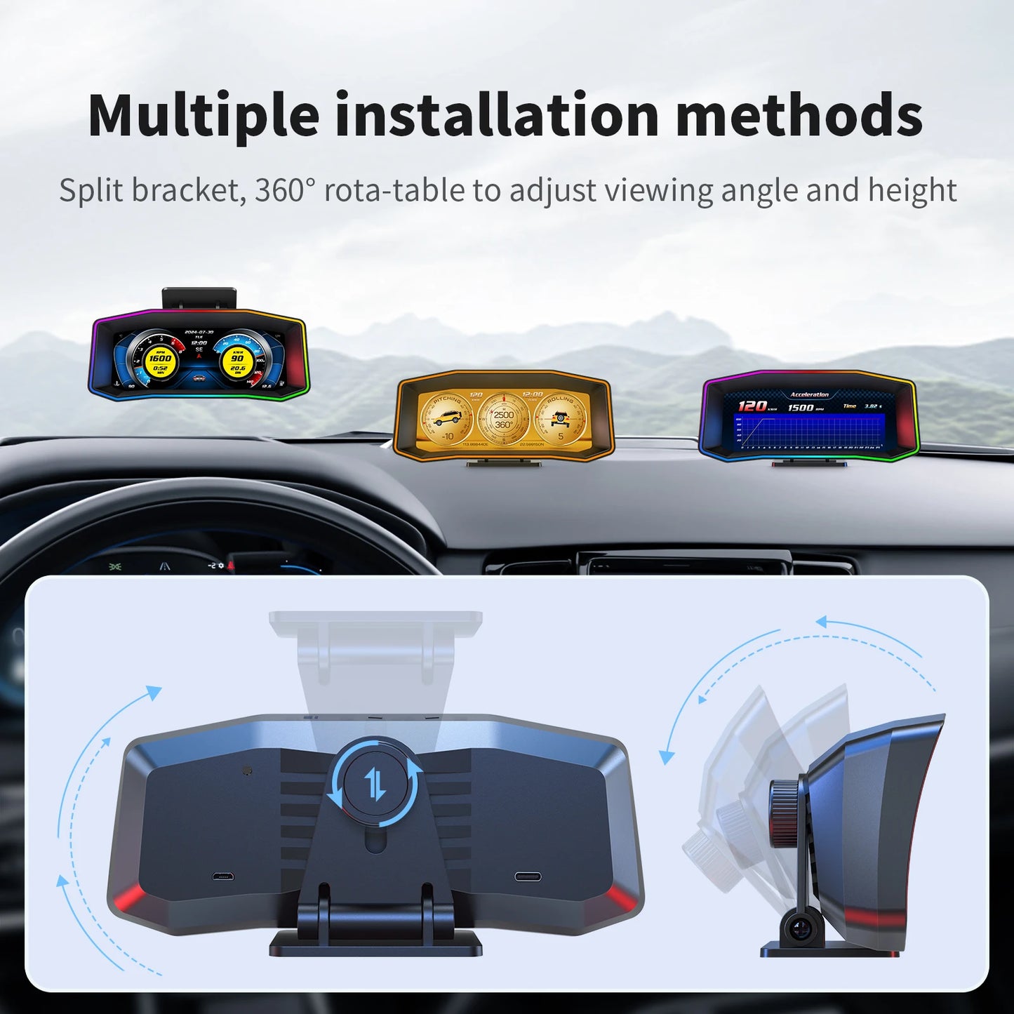 MAIMEIMI P4 OBD2 + GPS Head-Up Display – Smart Digital Speedometer, Fuel Consumption & Car Diagnostic HUD