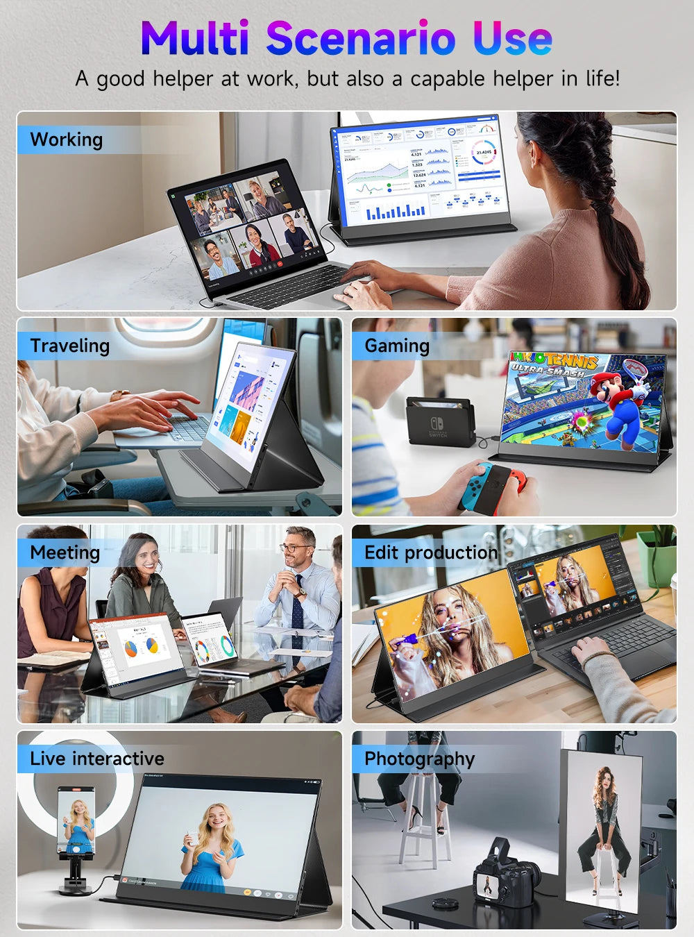 UPERFECT 13.3 Inch 4K OLED Portable Monitor with Speakers & USB-C / HDMI