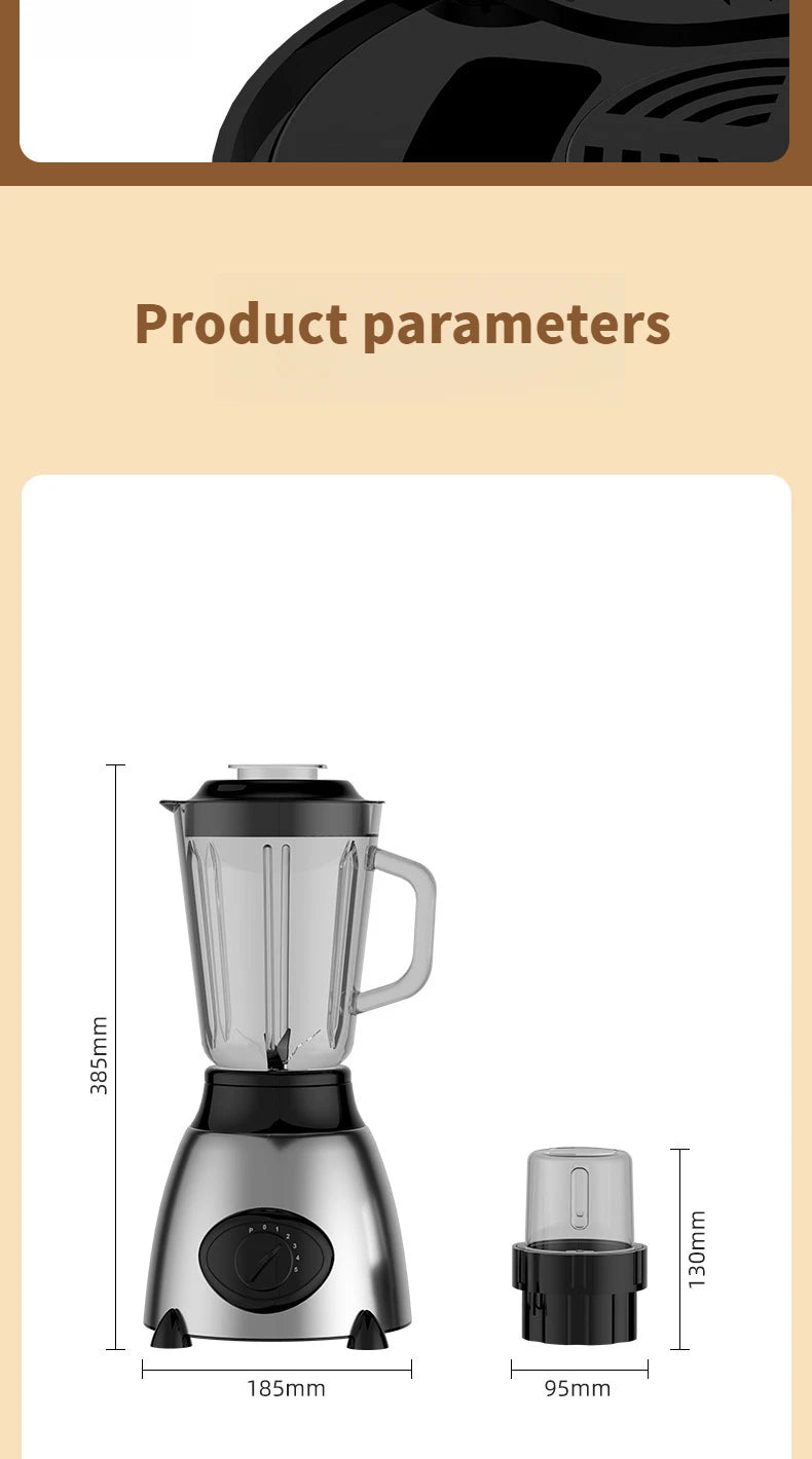 1.5L Electric Blender Juicer 850W – Multi-Function Food Processor & Smoothie Maker