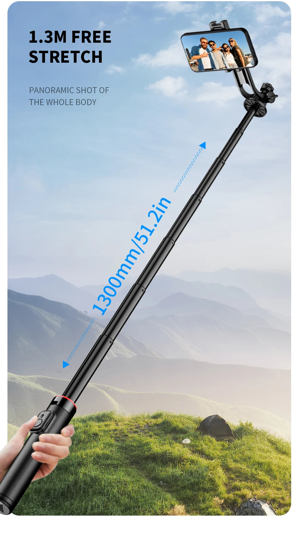 Magnetic Bluetooth Selfie Stick Tripod with Remote – Selfieshow C20
