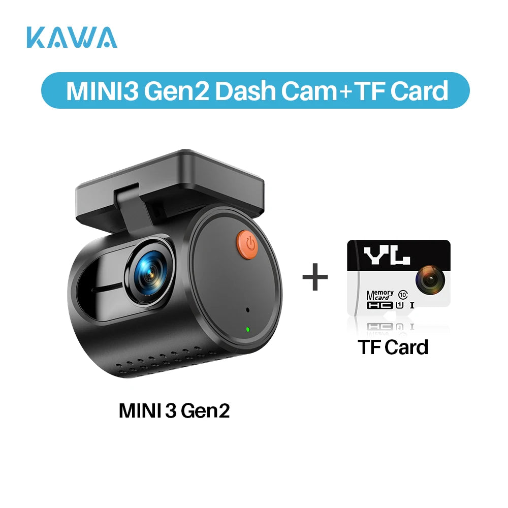 KAWA MINI3 Gen2 2K Dash Cam – Hidden WiFi Car DVR with Voice Control & Night Vision