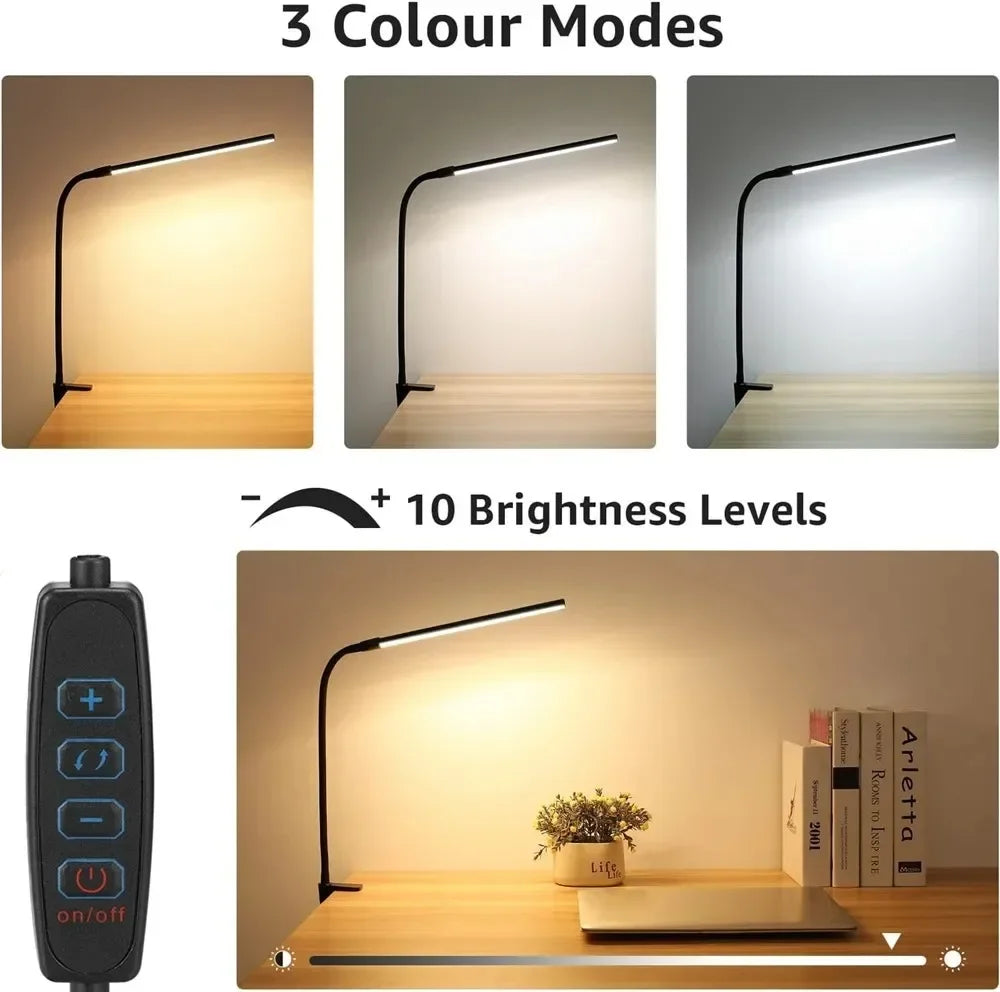 ALTCHIHYQ Double-Head LED Desk Lamp | 80cm Wide, Remote Control, 5-Level Dimming