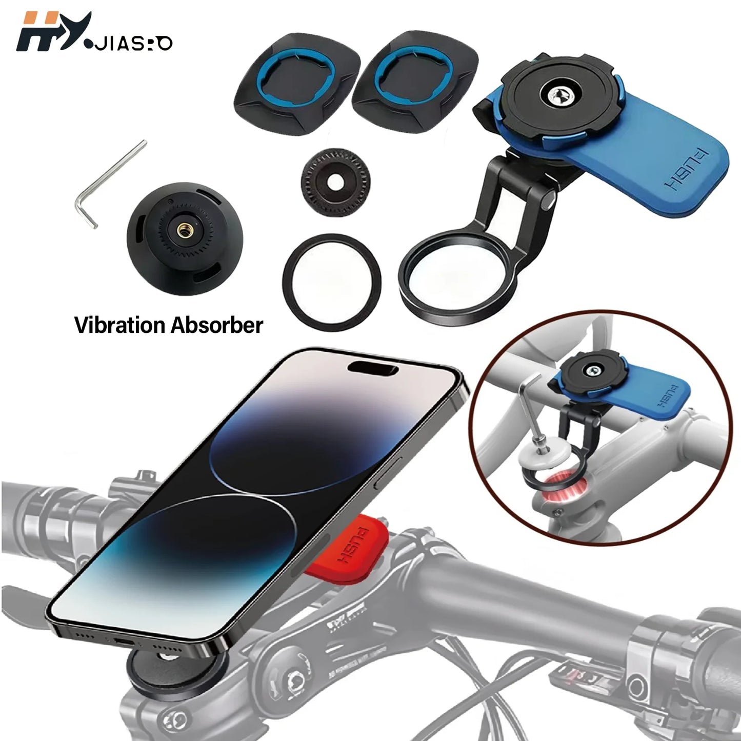 Motorcycle Phone Holder – Shock-Absorbing Quick-Release Bike Mount