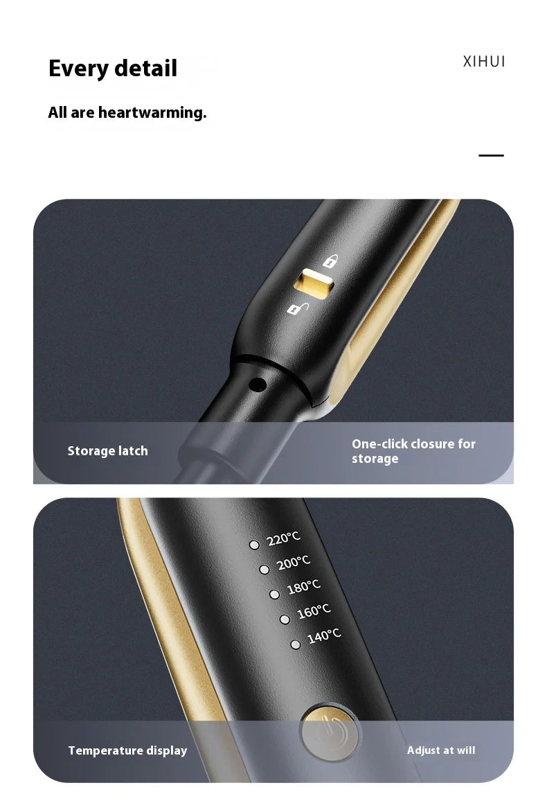 Portable Mini Hair Straightener & Curler – Lightweight Flat Iron with Auto Shut-Off