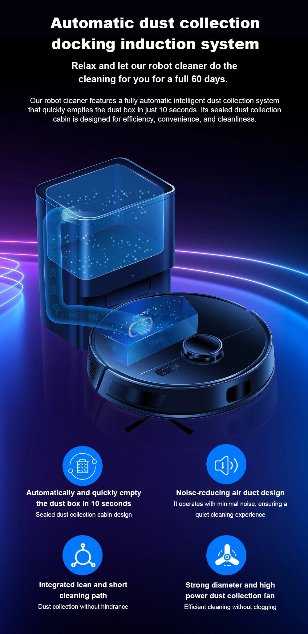 Liectroux M70 Pro Smart Robot Vacuum – LiDAR Navigation, 175-Min Runtime, Self-Empty Base