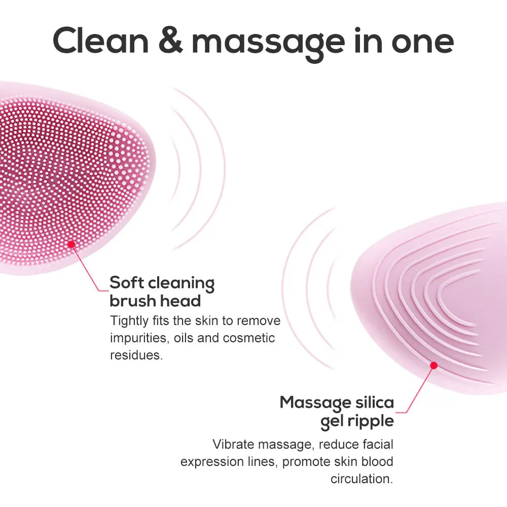 Rechargeable Silicone Facial Cleansing Brush – Gentle Exfoliation & Deep Clean Skincare Tool