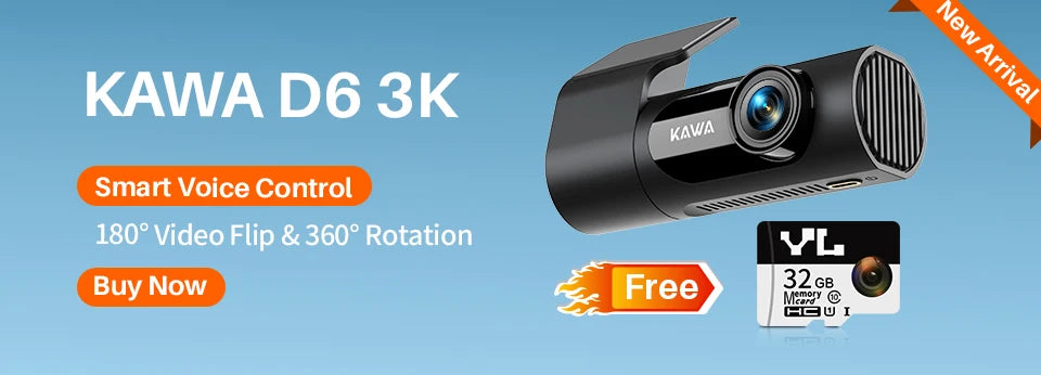 KAWA MINI 3 2K Dash Cam – Hidden WiFi Car DVR with Voice Control & 24H Parking Mode
