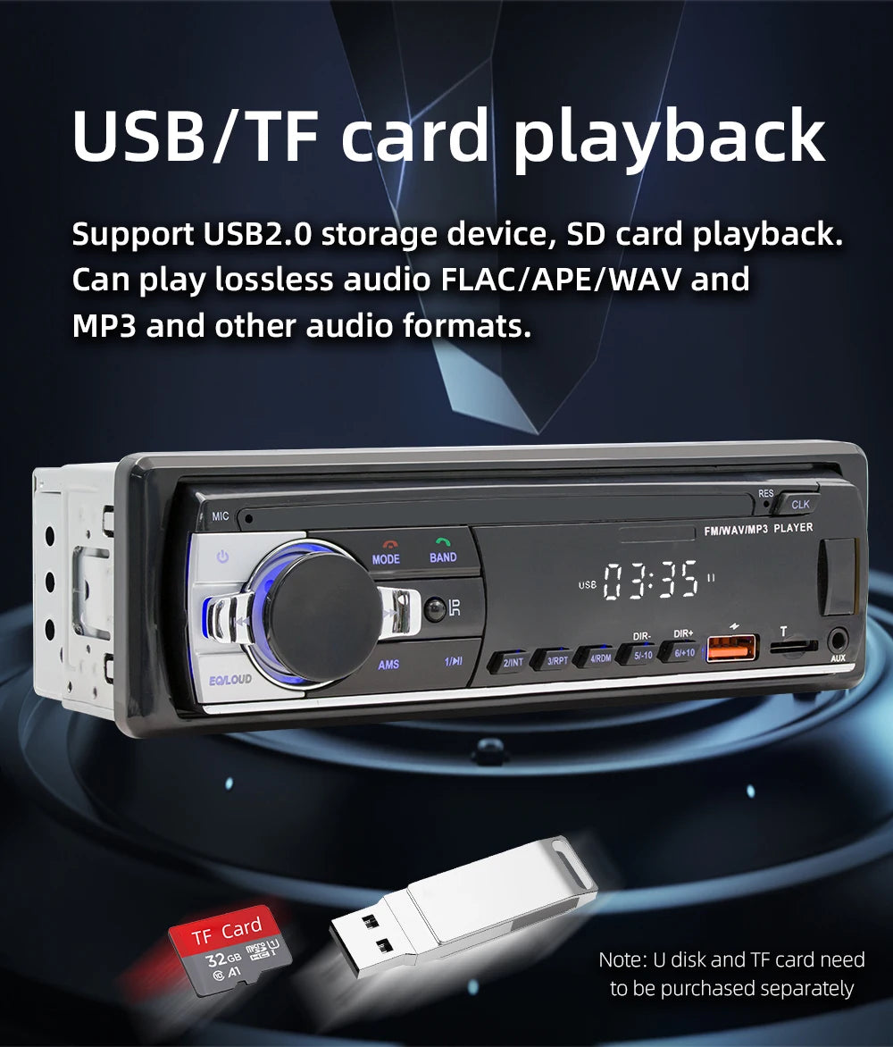BQCC M11 Double Din Bluetooth Car Stereo – 60W×4 FM Radio, USB/SD MP3 Player, AUX Input & Voice Assistant