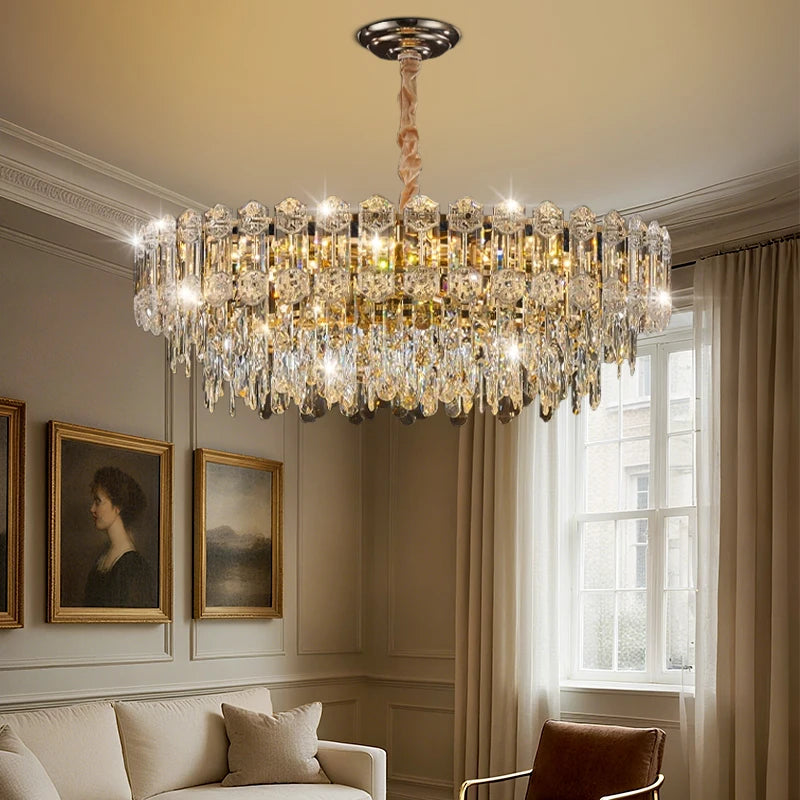 LUDOVICA Crystal LED Chandelier | Elegant Pendant Light for Bedroom & Dining