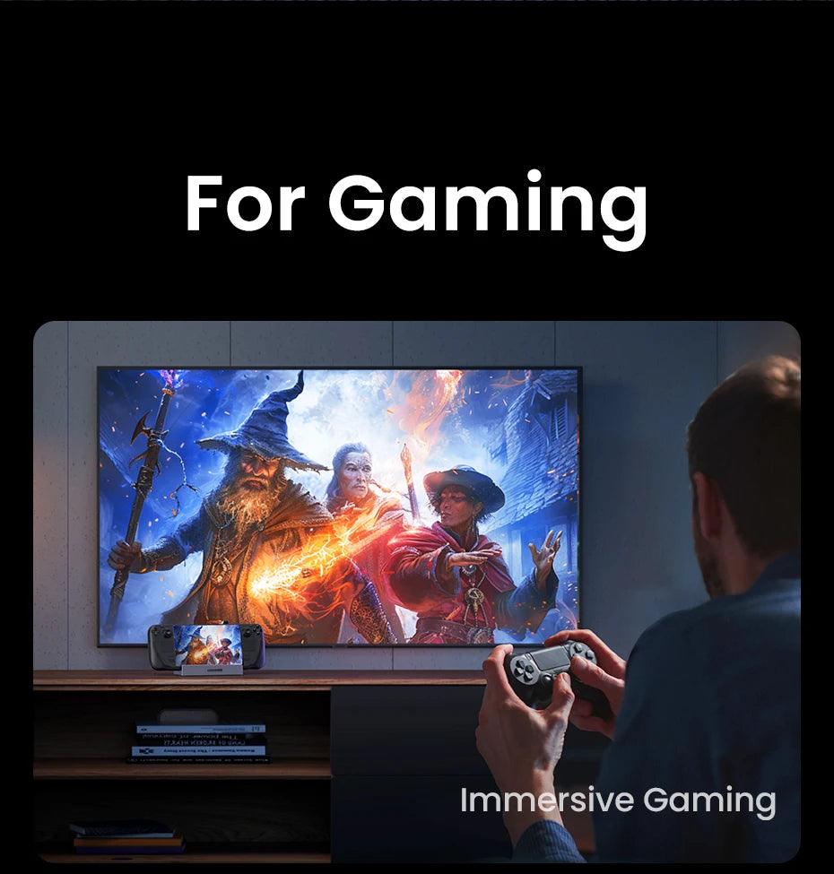 9-in-1 Steam Deck Docking Station – 4K@60Hz HDMI, 10Gbps USB-C, 100W PD Stand