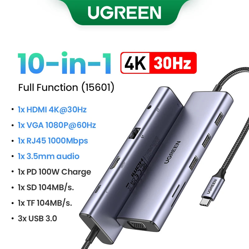 13-in-1 USB-C Docking Station – Triple 4K@60Hz Display, 100W PD, 10Gbps Hub