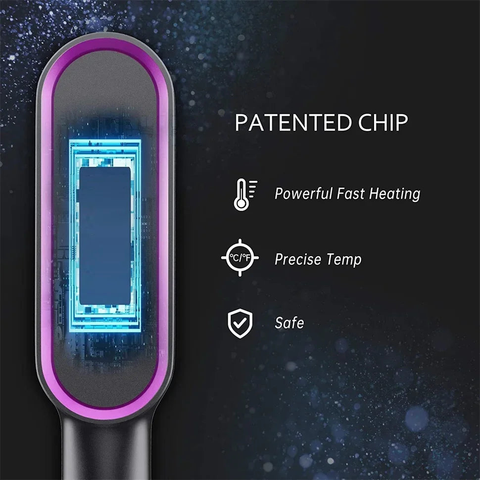Thermostatic Hair Straightener Comb – 3-Minute Fast Styling Ionic Hot Brush