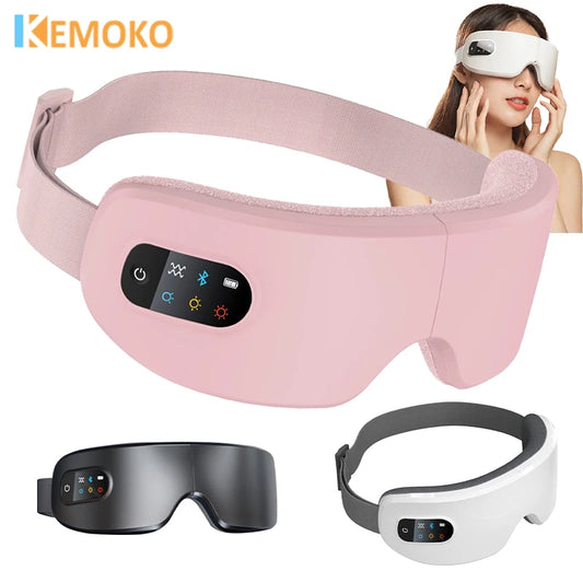KEMOKO Heated Eye Care Massager – Airbag Vibration, Music & Timer