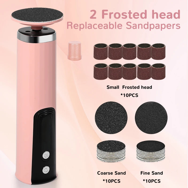 Electric Foot Callus Remover – 6-Speed Rechargeable Foot Grinder with LCD & Sandpaper Set
