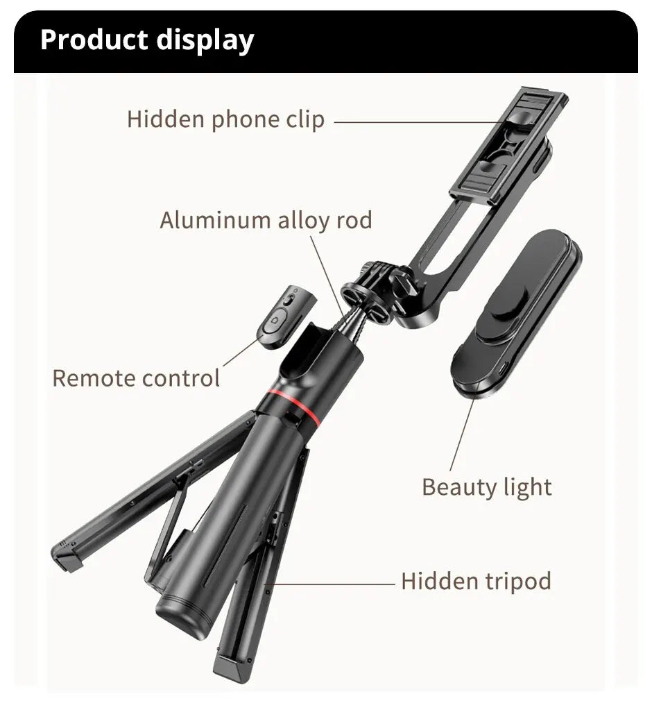 L15 Foldable Bluetooth Selfie Stick with Wireless Remote