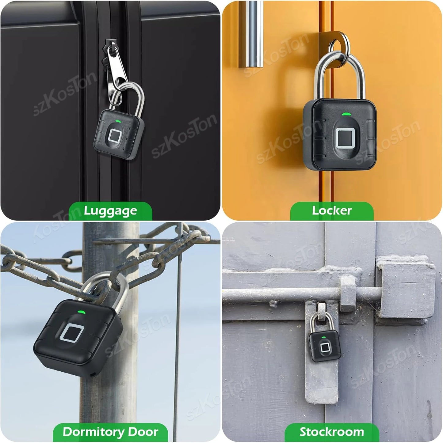 Fingerprint Padlock – IP67 Biometric Keyless Lock for Locker, Luggage & Gate