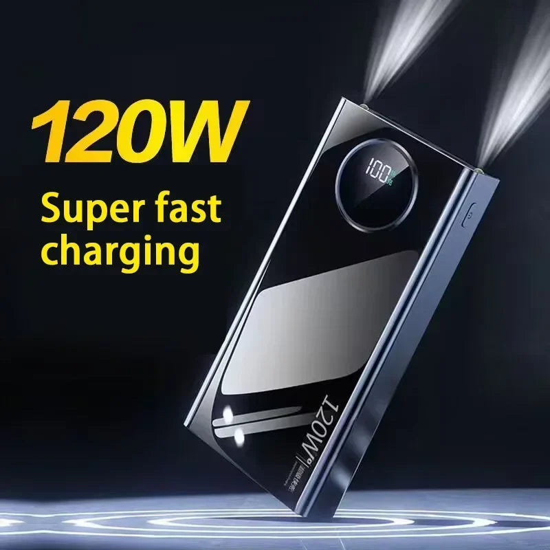 120W Ultra-High Capacity Power Bank 80000mAh – Fast Charging with Digital Display
