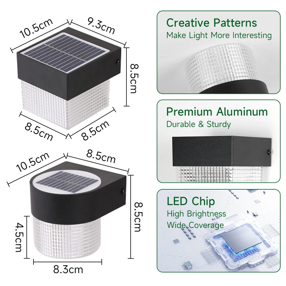 CHENBEN Solar LED Wall Light | IP65 Waterproof Outdoor Wall Lamp, Warm/RGB