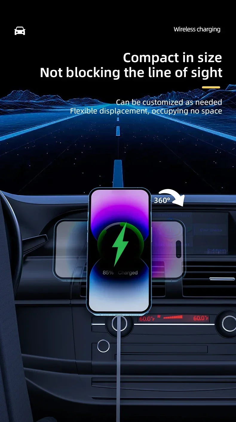 30W MagSafe-Style Car Charger – Magnetic Air Vent Phone Mount
