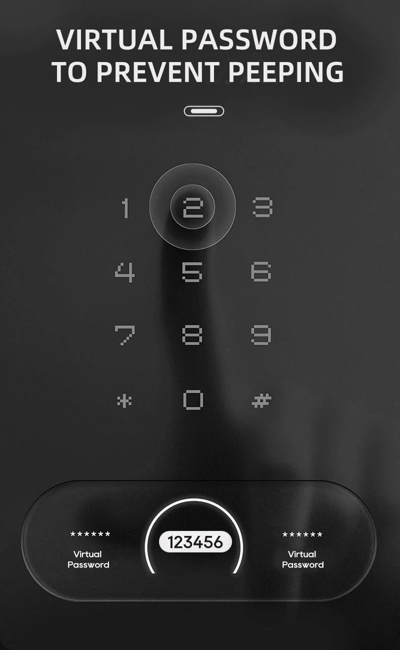 Wishome W-F9 Smart Face Recognition Door Lock with Camera & HD Screen – WiFi Fingerprint Lock