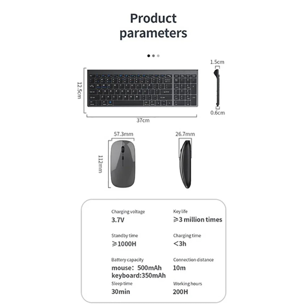 Ergonomic Keyboard & Mouse Combo – Dual Connectivity, Multimedia Keys